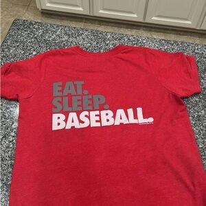 Red Kids Baseball Graphic Tee. YXL